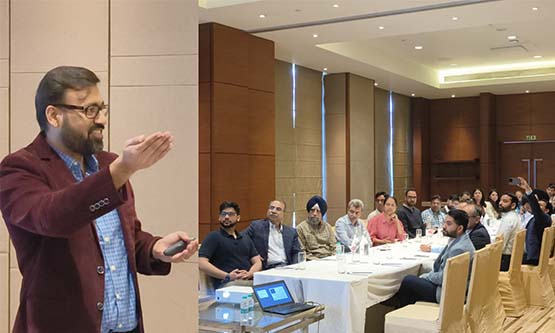 Professor Pranav Jindal addressing the NASSCOM Chandigarh and Punjab Chapter members