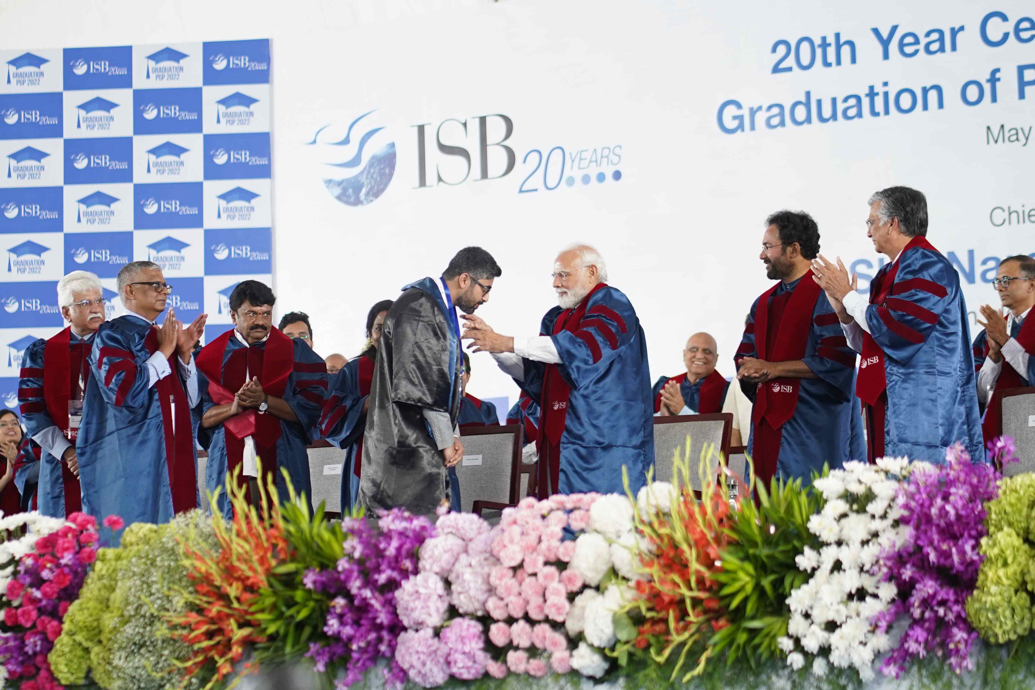 PM Modi awards medals to top achievers of ISB's Class of 2022 
